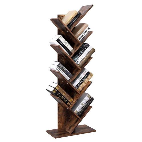 Boekenrek - Industriële Stijl - Boomvormig - Donkerbruin, Huis en Inrichting, Kasten | Boekenkasten, Nieuw, Ophalen of Verzenden