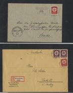 Duitse Rijk - Lot van 40 ontvangstbewijzen met frankering, Gestempeld