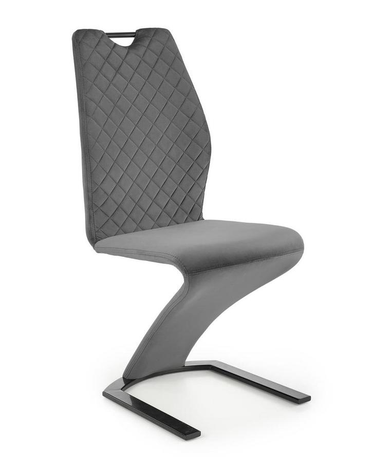 Eetkamerstoel Grijs Fluweel | Tweede Kansje | OP = OP, Huis en Inrichting, Stoelen, Grijs, Nieuw, Verzenden