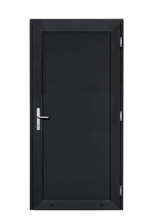 PVC Deur volpaneel Basic Plus b98xh204 cm antraciet L, Doe-het-zelf en Bouw, Deuren en Vliegenramen, Nieuw, Glas, Kunststof, Metaal