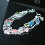 pierre de lune, amazonite, rhodochrosite, améthyste, quartz