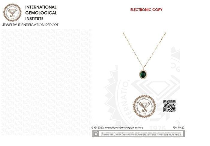 Halsketting - 14 karaat Geel goud - 4.83ct. tw. Smaragd -, Handtassen en Accessoires, Kettingen