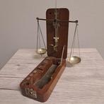 Precisieweegschaal - Hout, Koper - Juweliersweegschaal, Antiek en Kunst