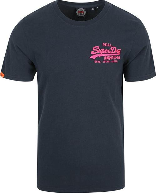 Superdry Tee Relaxed Navy maat Maat 52/54 (L) Heren, Kleding | Heren, Polo's, Blauw, Nieuw, Maat 52/54 (L), Verzenden