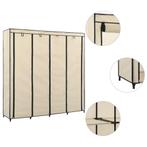 vidaXL Kledingkast met 4 vakken 175x45x170 cm crème, Huis en Inrichting, Verzenden, Nieuw