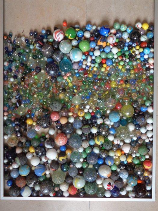 Collectie vintage knikkers, marbles - 13,7 kg. - Knikkers -, Antiek en Kunst, Antiek | Speelgoed