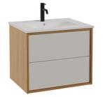 Badkamermeubel Gary 60cm - Eiken met Wit - Badmeubel, Huis en Inrichting, Badkamer | Badkamermeubels, Verzenden, Nieuw