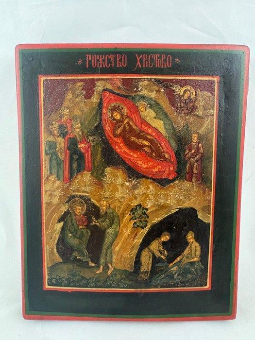 Icoon - Geboorte van Christus - Hout, Antiek en Kunst, Kunst | Niet-Westerse kunst