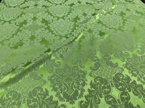 LEnchantement du Vert : Tissu damassé pour cuisine de luxe, Antiek en Kunst, Antiek | Tapijten, Tafelkleden en Textiel