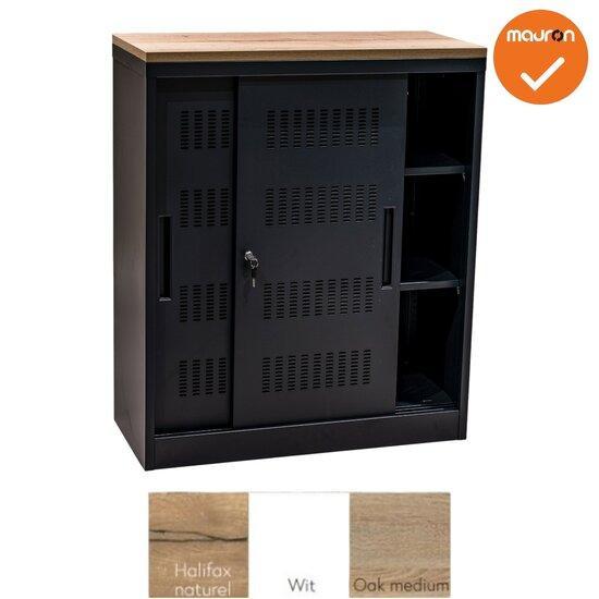 Schuifdeurkast -  Basic - Zwart - 105cm, Zakelijke goederen, Kantoor en Winkelinrichting | Kantoormeubilair en Inrichting, Kast