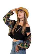 Cowboyhoed Goud Strass Steentjes Zwarte Cowgirl Western Hoed, Kleding | Dames, Ophalen of Verzenden, Nieuw