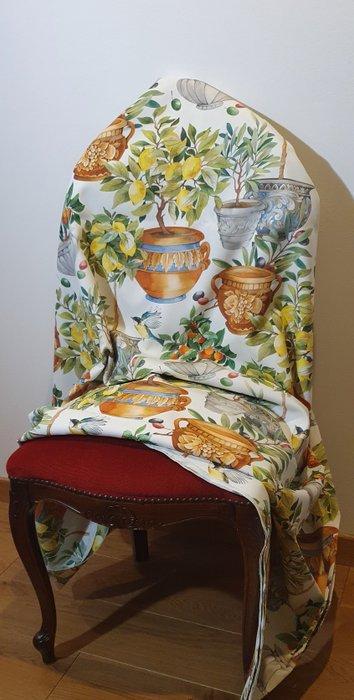 400x280cm ! Tissu Méditerranéen original avec des oranges,, Antiek en Kunst, Antiek | Tapijten, Tafelkleden en Textiel