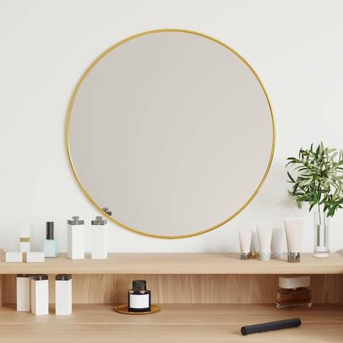 vidaXL Wandspiegel rond Ø50 cm goudkleurig, Huis en Inrichting, Woonaccessoires | Spiegels, Nieuw, Verzenden