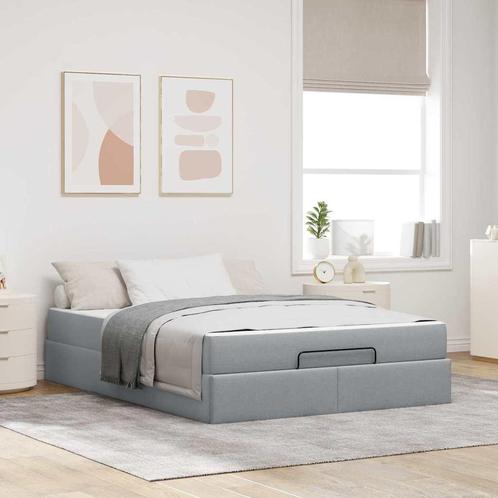 vidaXL Bedframe Lichtgrijs 140 x 200 cm Stof, Huis en Inrichting, Slaapkamer | Bedden, Nieuw, Verzenden