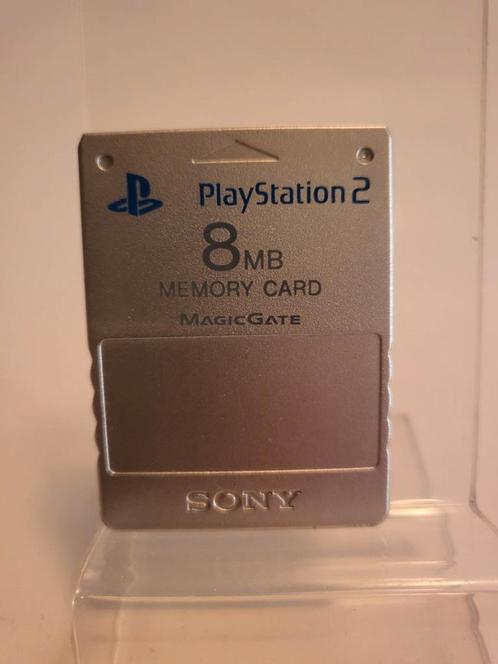 Zilveren 8MB Memory Card Playstation 2, Games en Spelcomputers, Games | Sony PlayStation 2, Zo goed als nieuw, Ophalen of Verzenden