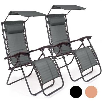 2eChoix | LifeGoods Chaises de jardin pliables - avec auvent beschikbaar voor biedingen