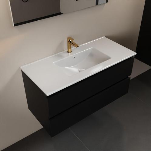 MONDIAZ AIVY 100cm badmeubel Urban, wastafel glanzend wit, Doe-het-zelf en Bouw, Sanitair, Overige typen, Nieuw, Ophalen of Verzenden