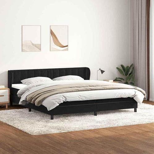 vidaXL Boxspringbed met matrassen 180x220 cm fluweel zwart, Huis en Inrichting, Slaapkamer | Bedden, Nieuw, Verzenden