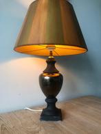 Tafellamp - Keramiek zwart - bronskleurig vaas tafellamp