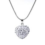 Fako Bijoux® - Ketting - Disco Dots - Hart - Wit, Verzenden, Nieuw