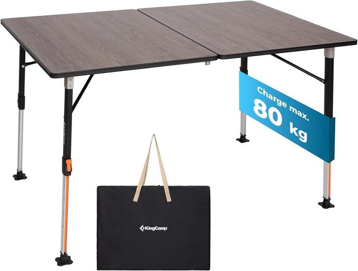 KingCamp Bamboe Tafel 120x80cm | OP = OP | Sterke Retour..., Jardin & Terrasse, Tables de pique-nique, Envoi