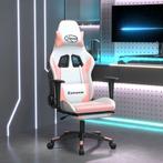 vidaXL Chaise de jeu de massage avec repose-pied Blanc, Verzenden