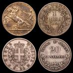 Italie, Royaume de Sardaigne Vittorio Emanuele II. 10 Lira,, Postzegels en Munten