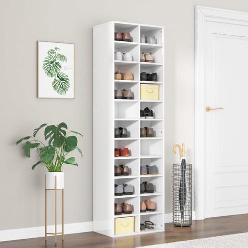 vidaXL Schoenenkast 54x34x183 cm spaanplaat hoogglans wit, Huis en Inrichting, Kasten | Schoenenkasten, Nieuw, Verzenden