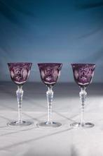 Wijnglas (3) - Kristal - bruidsglas, Antiek en Kunst