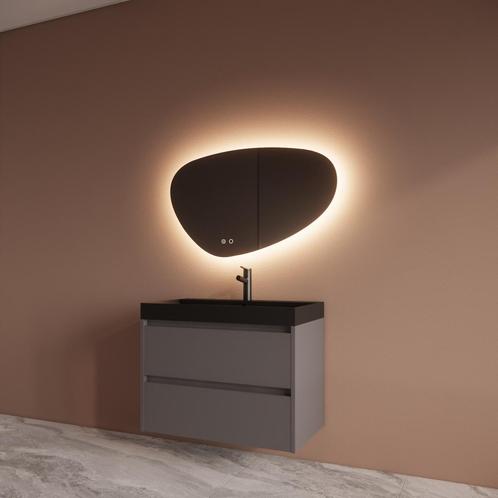 Badmeubelset BWS Riga Met Lako Wastafel Zwart 80 cm Leigrijs, Doe-het-zelf en Bouw, Sanitair, Bad, Nieuw, Ophalen of Verzenden