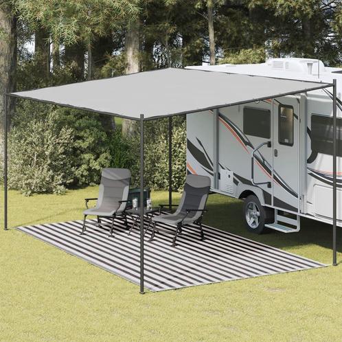 vidaXL Tenttapijt 300x500 cm antracietkleurig en wit, Caravanes & Camping, Accessoires de tente, Envoi