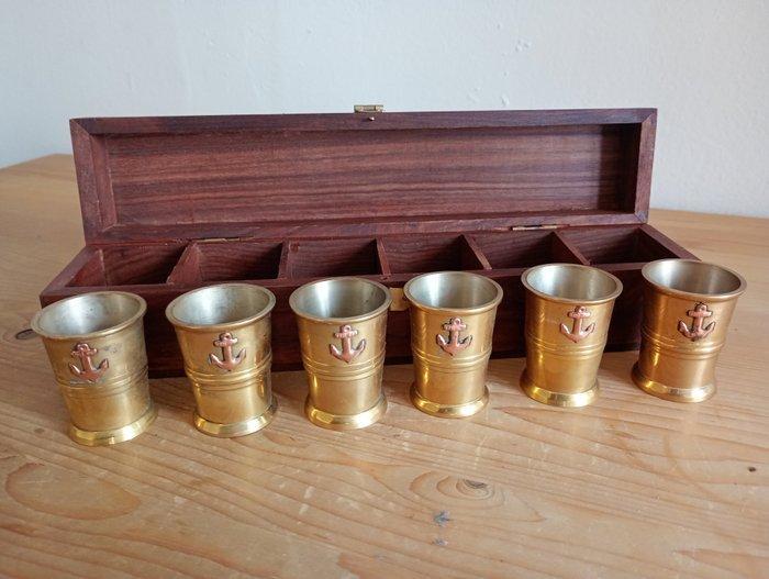 Drinkservies - Messing, Antiquités & Art, Curiosités & Brocante