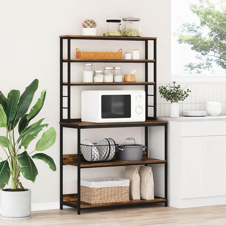 vidaXL Keukenplank Rook Eiken 100 x 40 x 168 cm Bewerkt hout, Huis en Inrichting, Kasten | Boekenkasten, Nieuw, Verzenden