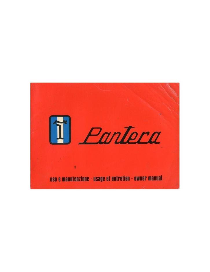 1972 DE TOMASO PANTERA INSTRUCTIEBOEKJE, Auto diversen, Handleidingen en Instructieboekjes, Ophalen of Verzenden