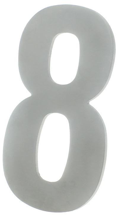 Huisnummer 8 130 mm rvs, Doe-het-zelf en Bouw, Hang- en Sluitwerk, Klink of Kruk, Nieuw, Overige materialen