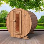 Red Knotty Cedar barrelsauna 200 cm, Complete sauna
