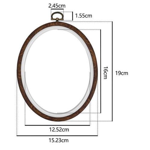 Brocante houten ring ovaal borduurring met stelschroef, Huis en Inrichting, Woonaccessoires | Kunstplanten en Kunstbloemen, Nieuw