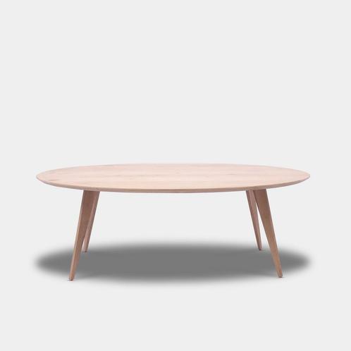 Tafel Ovaal Eikenhout - Hout Onderstel - Onbehandeld, Huis en Inrichting, Tafels | Eettafels