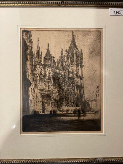 Joseph Pennell (1857-1926) - Catedral de Rouen, fachada, Antiek en Kunst, Antiek | Overige Antiek