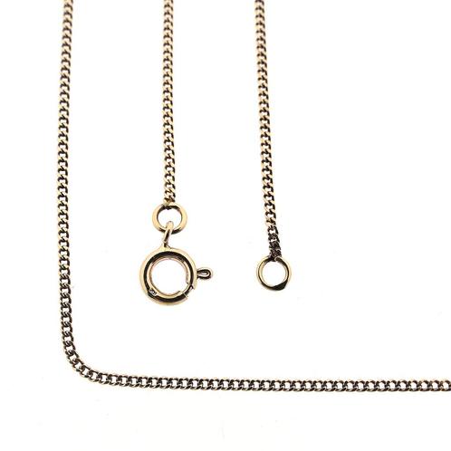 Gouden gourmetschakel ketting | 44,5 cm (schakelketting), Handtassen en Accessoires, Kettingen, Overige kleuren, Gebruikt, Goud