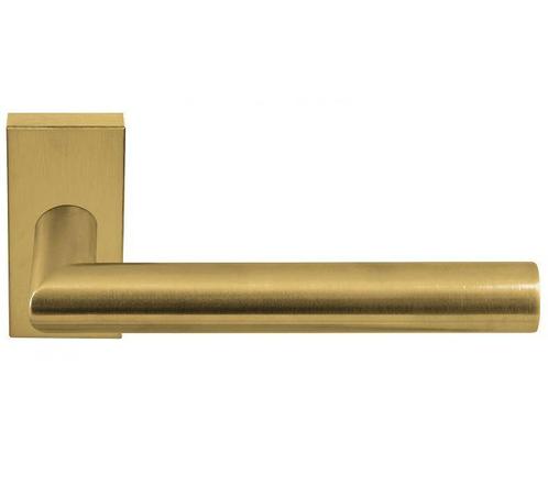 Deurklink Anita op rechthoekig rozet PVD mat goud, Doe-het-zelf en Bouw, Hang- en Sluitwerk, Klink of Kruk, Nieuw, Overige materialen