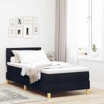 vidaXL Boxspring Bed met Matras & LED Zwart 90x200 cm Stof, Huis en Inrichting, Verzenden, Nieuw