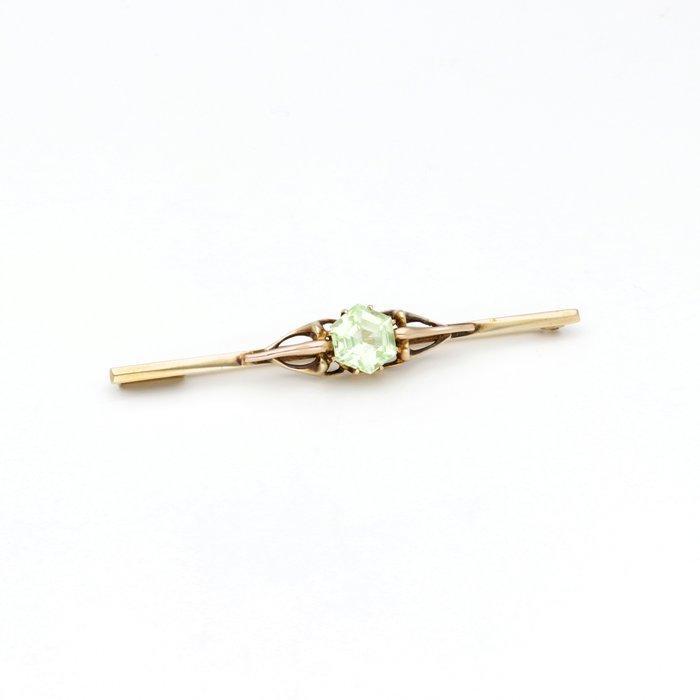 Broche - 14 karaat Geel goud, Roségoud - Spinel, Handtassen en Accessoires, Antieke sieraden