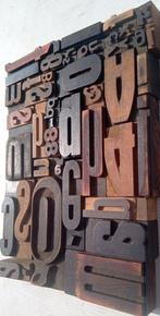 Drukblokken (46) - Quadretto van 46 oude XL typografische, Antiek en Kunst