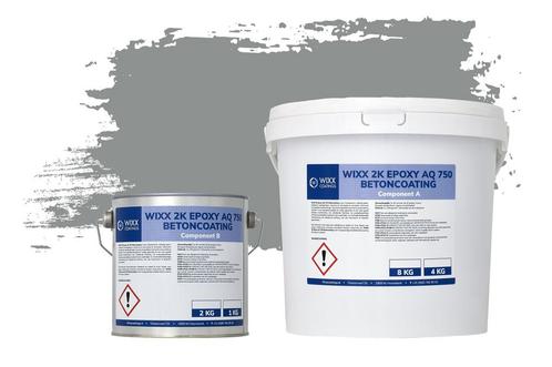 Wixx 2K Epoxy AQ 750 Betoncoating RAL 7042 | Verkeersgrijs A, Doe-het-zelf en Bouw, Verf, Beits en Lak, Nieuw, Verzenden