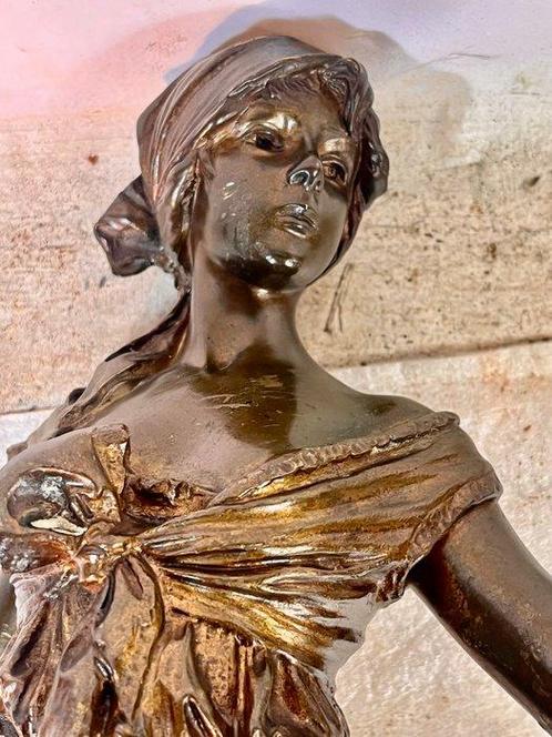 Emmanuel Villanis (1858-1914) - Sculpture, Musicienne - 42, Antiek en Kunst, Antiek | Keramiek en Aardewerk