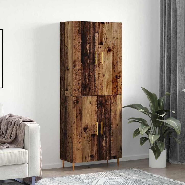 vidaXL Highboard Oud hout 69,5 x 34 x 180 cm Bewerkt hout, Huis en Inrichting, Kasten | Dressoirs, Nieuw, Verzenden