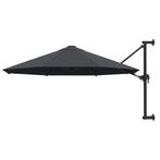 vidaXL Wandparasol met metalen paal 300 cm antraciet, Tuin en Terras, Parasols, Verzenden, Nieuw