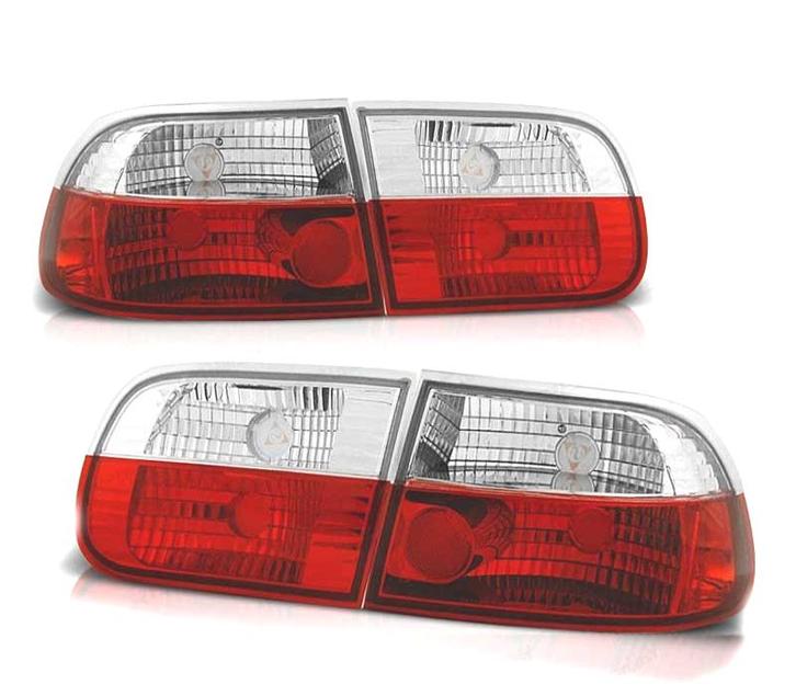 FEUX ARRIÈRE POUR HONDA CIVIC 91-95 3D ROUGE BLANC LEX, Auto-onderdelen, Verlichting, Verzenden