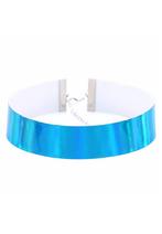Choker Blauw Iridescent Holografische Ketting Halsband Colla, Handtassen en Accessoires, Kettingen, Ophalen of Verzenden, Nieuw